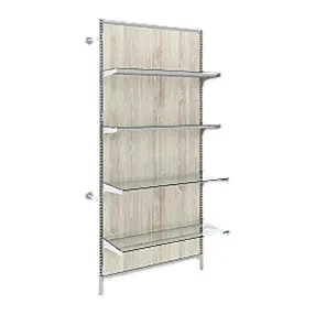 стеллаж с креплением к стене j-hanger со стеклянными полками