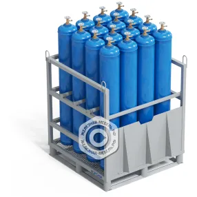 контейнер для 16-ти газовых баллонов кгб-16, с перекладиной, решетчатый настил