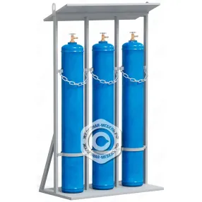 стойка для 3-х газовых баллонов на 40 литров сгм-03 с крышей