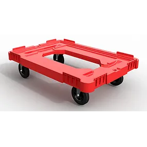 пластиковая тележка 600х400 мм для ящиков (с отверстием) колеса без тормозов, арт. 42.640