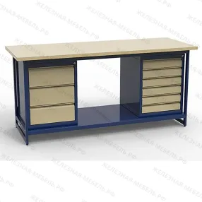 верстак на каркасе двухтумбовый свк-2т.03.06.19.ф6