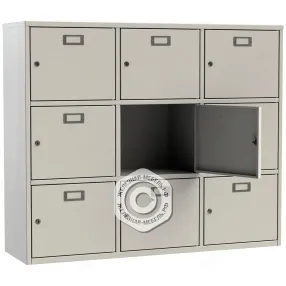 шкаф для касок 9 ячеек (3 секции по 3 ячейки)