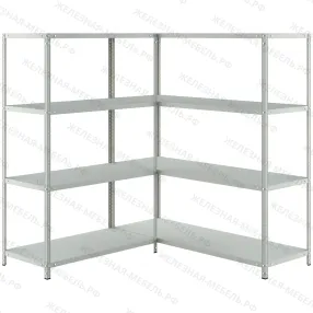 стеллаж угловой ms strong 1850х1500х1500 (4 уровня глубиной 500 мм)