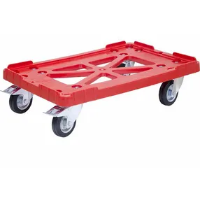тележка п/э 600х400 резиновые колеса, два с тормозом арт. 508-3