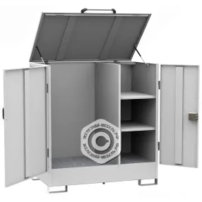 шкаф комбинированный для бочки и канистр шбп-01, оцинкованный настил, сточный поддон