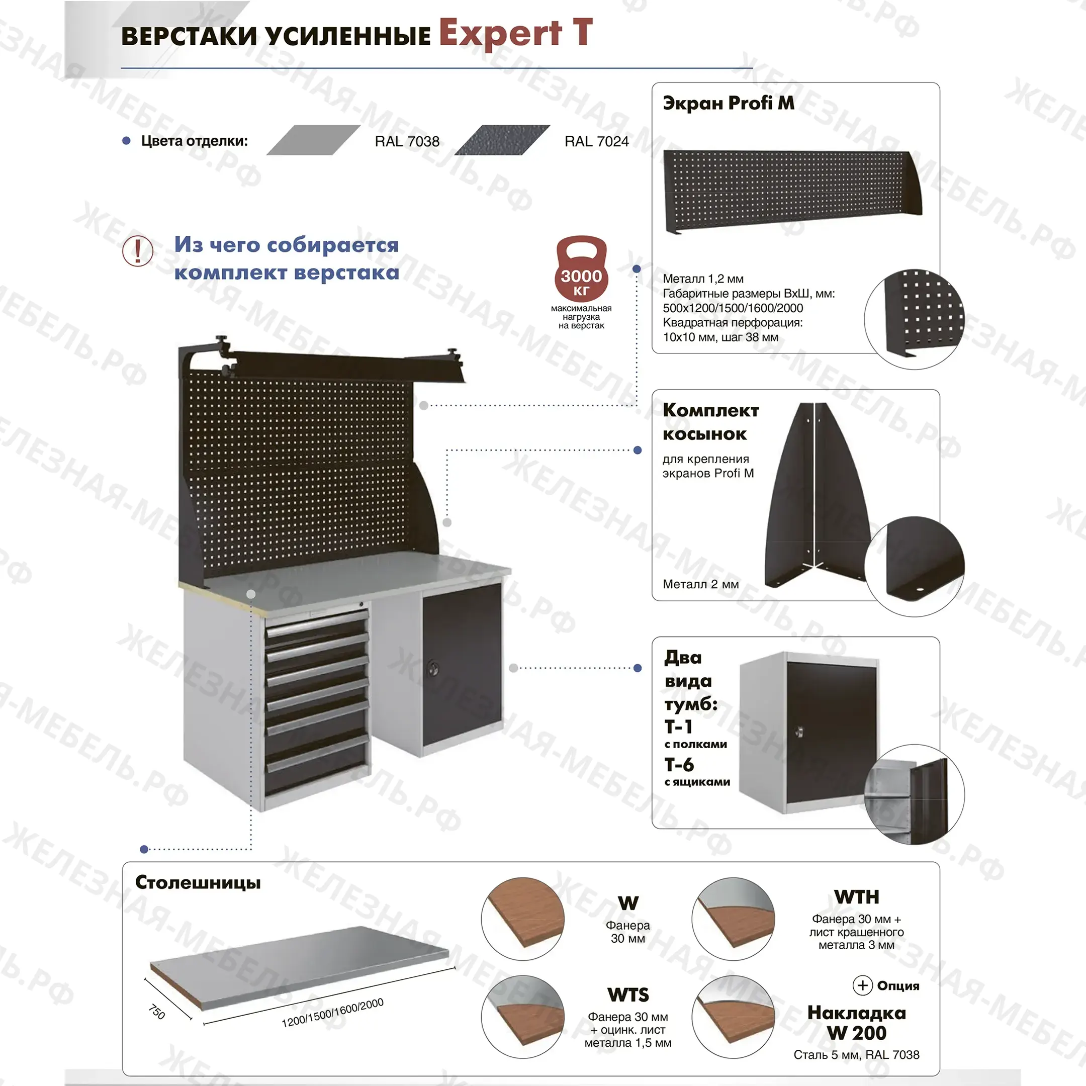 Верстак Expert T W200 комплект 10 (ExpTW200.T6/T1.010)